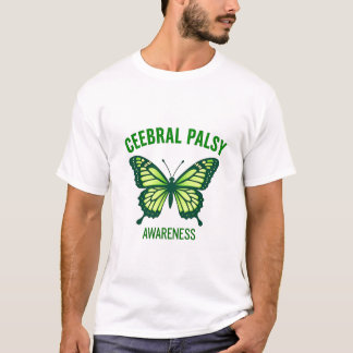 T-shirt Icône Papillon vert pour la sensibilisation à la p
