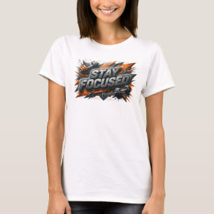 T-shirt Icône rose STAY FOCUSED Texte en 3D