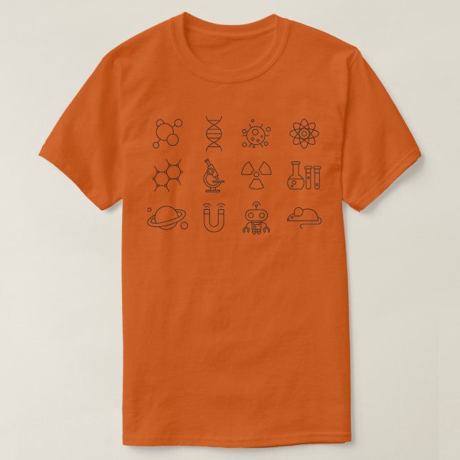 T-shirt Icônes de la ligne scientifique (Design devant)