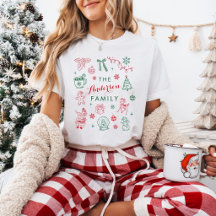 Icônes de Noël vintage avec nom de famille personn