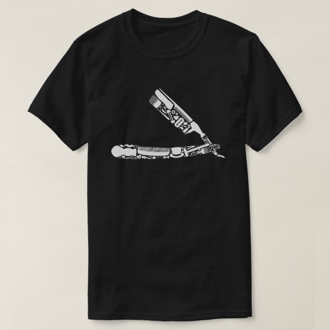 T-shirt icônes de rasoir de coiffeur (Design devant)