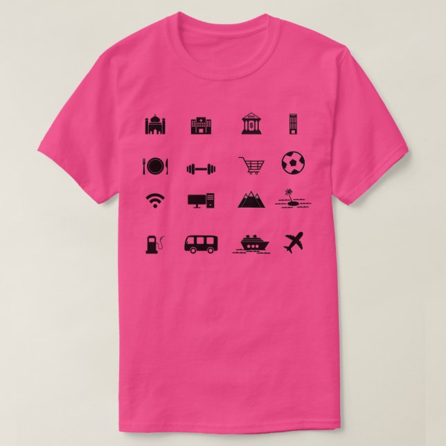 T-shirt icônes de voyage 16 version (Design devant)