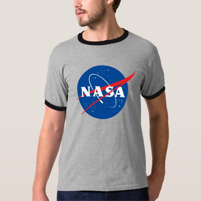 T-shirt Iconique NASA Retro Moon Grey / Eclipse Black (Devant)