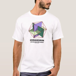 T-shirt Icosahedron avec des rectangles d'or (la