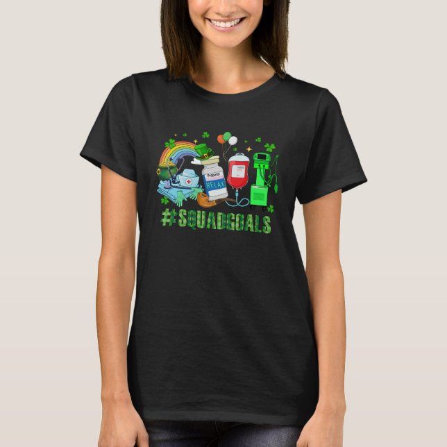T-shirt ICU Nurse Squad Goals  ICU Nurse Crew St Patrick s (Devant)