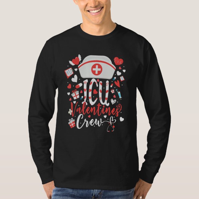 T-shirt ICU Valentines Nurse Crew Family Group Nursing Lov (Devant)