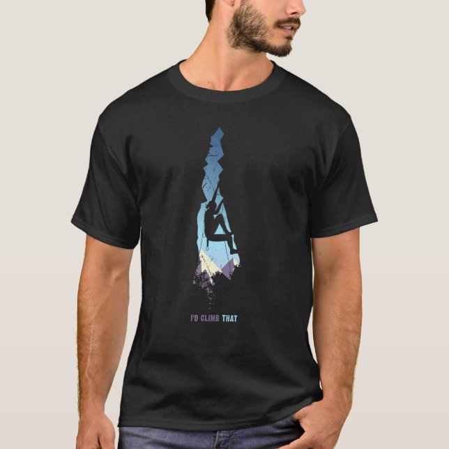 T-shirt Id Climb Tha, Mountain Climber Rock Escalade (Devant)