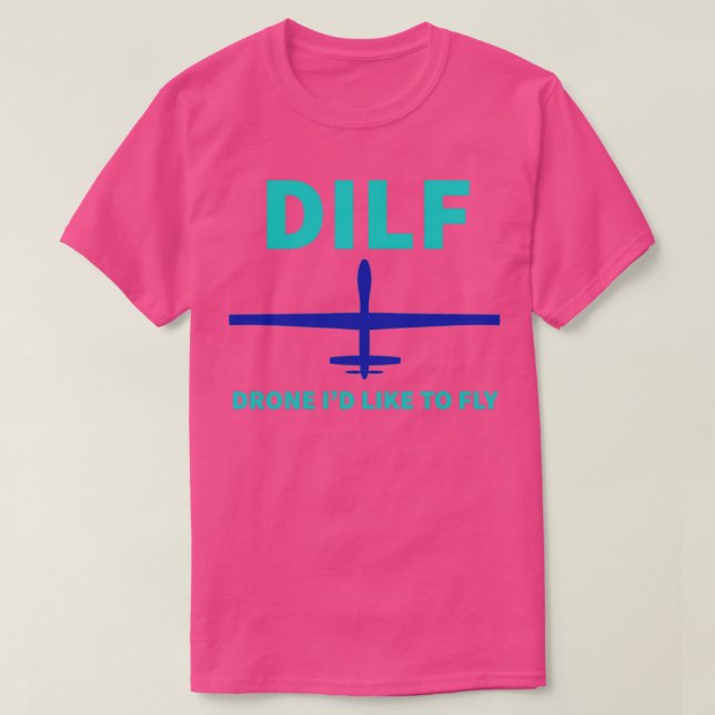 T-shirt ID de drone J'aime voler DILF (Design devant)