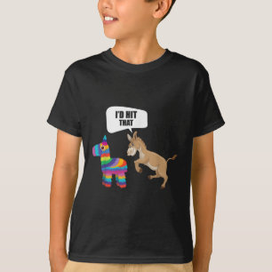 T-shirt ID Donkey J'Ai Touché Que Pinata Mexicain Drôle Ci
