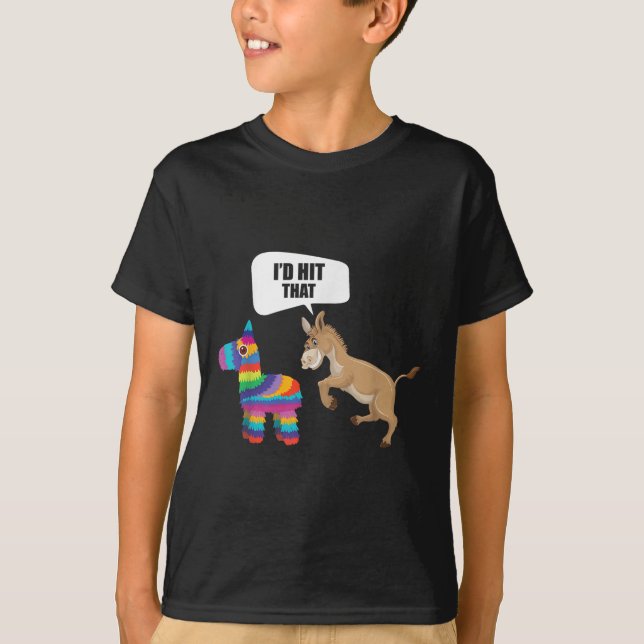 T-shirt ID Donkey J'Ai Touché Que Pinata Mexicain Drôle Ci (Devant)