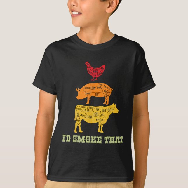 T-shirt Id Fumer ça - Barbecue - Bbq (Devant)