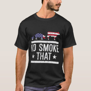 T-shirt Id Grill That Chicken Pig Cow Us Drapeau Bbq Barbe