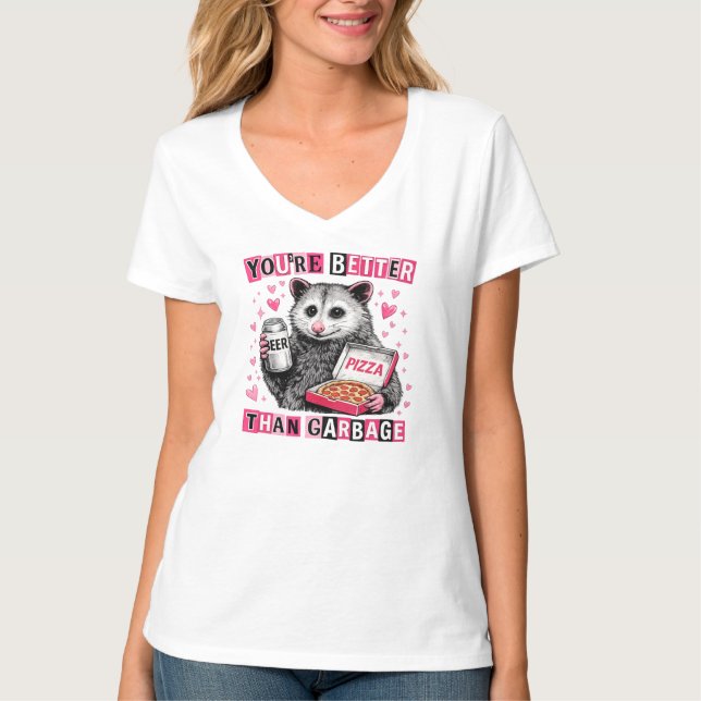 T-shirt I'd Pick You Over Trash Funny Retro Raccoon (Devant)