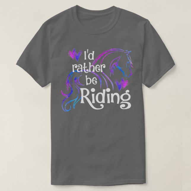 T-shirt ID PLUTÔT ÊTRE EN TRAIN Funny Cheval Equestrider (Design devant)