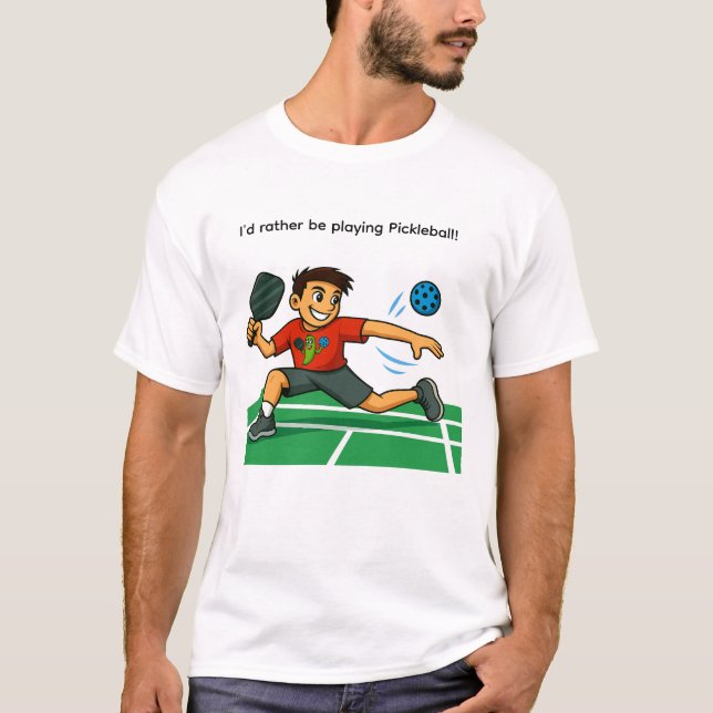T-shirt I'd rather be playing Pickleball (Devant)