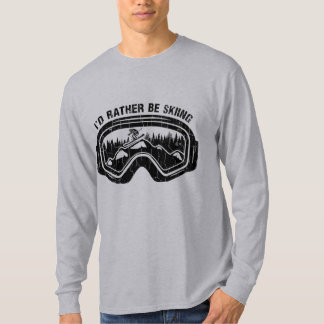 T-shirt I'd Rather Be Skiing Funny Retro Vintage Ski Skier