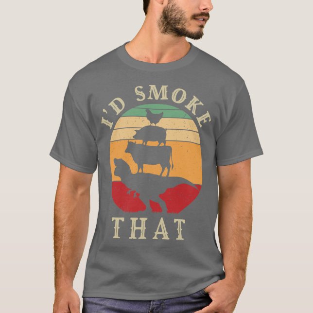 T-shirt Id Smokehat Perfect Pitmaster Gift Meat Grilling B (Devant)