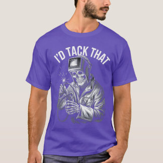 T-shirt Idackhat squelette drôle de soudeur Halloween soud