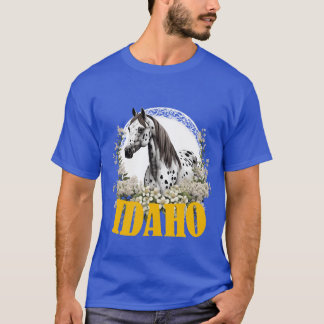 T-shirt Idaho Appaloosa avec bordure de fleurs de Syringa