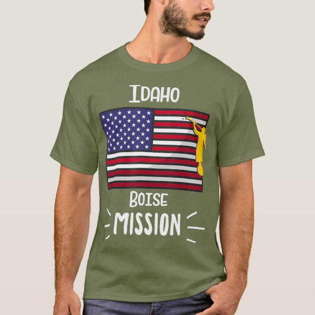 T-shirt Idaho Boise Mormon LDS Mission Missionnaire Don (Devant)