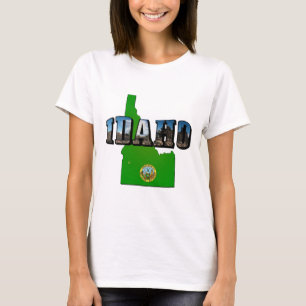 T-shirt Idaho Carte, sceau et texte de l'image