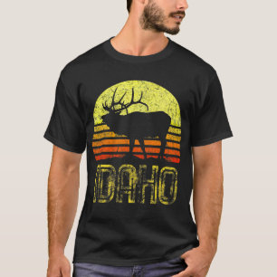 T-shirt Idaho Elk Hunter Papa Vintage Retro Sun Bow Cool