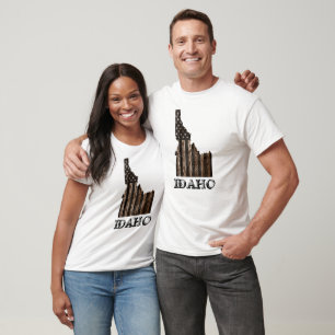 T-SHIRT IDAHO PATRIOT BURNT BOIS NOIR