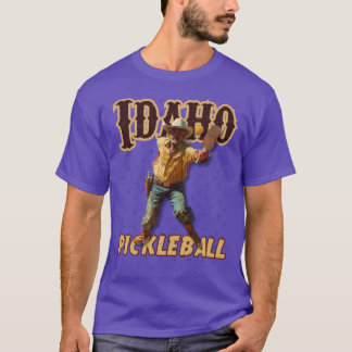 T-shirt Idaho Pickleball 2 Drôle Style Western Cowboy