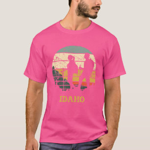 T-shirt Idaho Randonnée Rétro Sunset Vintage Hippique Détr