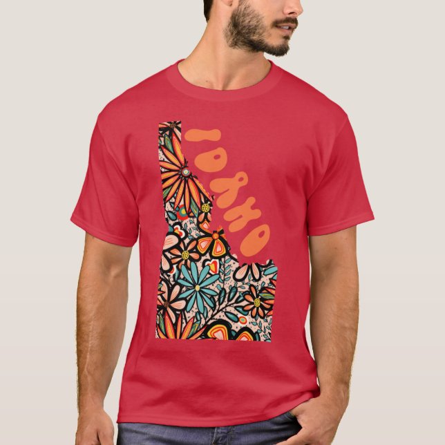 T-shirt Idaho State Design Artist Designed Illustration Fe (Devant)