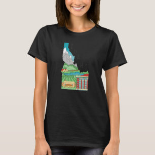 T-shirt Idaho Vintage State Map Pride