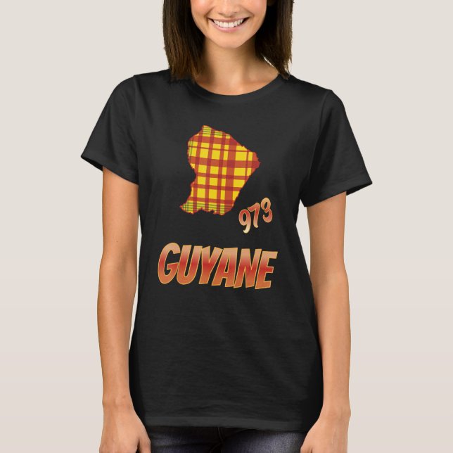 T-shirt idea for Guyanese Madras map of Guyana (Devant)