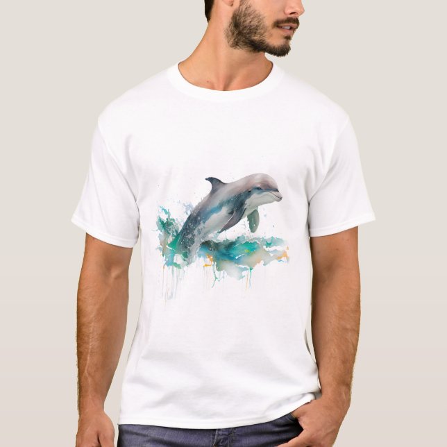 T-shirt Idée cadeau dauphin thème sautant (Devant)