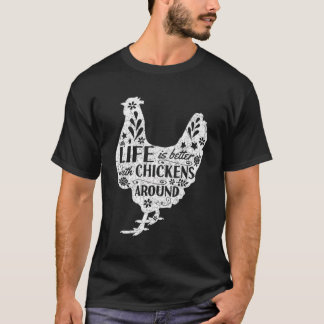 T-shirt Idée cadeau fermier mignonne poulet Vintage