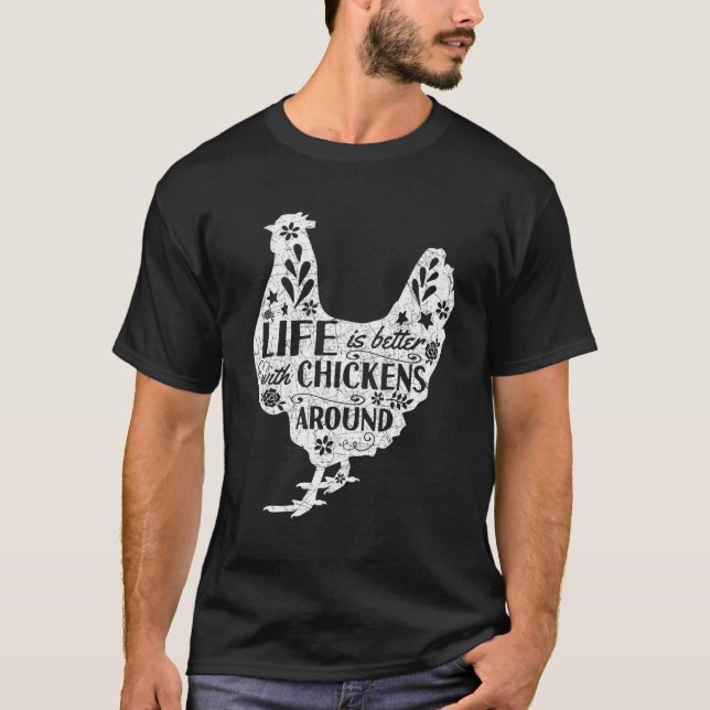 T-shirt Idée cadeau fermier mignonne poulet Vintage (Devant)
