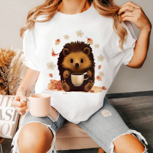 T-shirt Idée cadeau incroyable : hérisson buvant du café