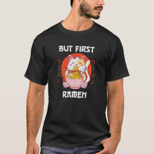 T-shirt Idée Cadeau Otaku Mignon Chat Nouilles Ramen Japon