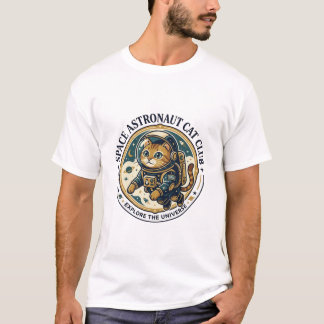 T-shirt Idée cadeau papa chat astronaute spatial - Astrona