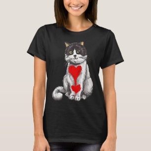 T-shirt Idée Cadeau Pet Lover Chat Coeur Animal Love Valen