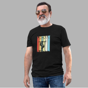 T-shirt Idée Cadeau Vintage Lineman Électricien Rétro