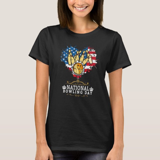 T-shirt Idée de bowling pour enfants Jour national du bowl (Devant)
