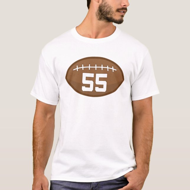 T-shirt Idée de cadeau du numéro 55 du Jersey du football (Devant)