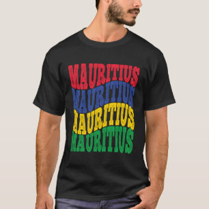 T-shirt Idée de cadeau idéal Maurice Drapeau couleurs
