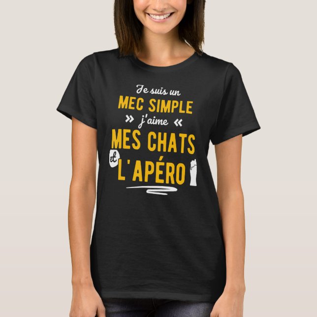 T-shirt Idée de chat Apero (Devant)
