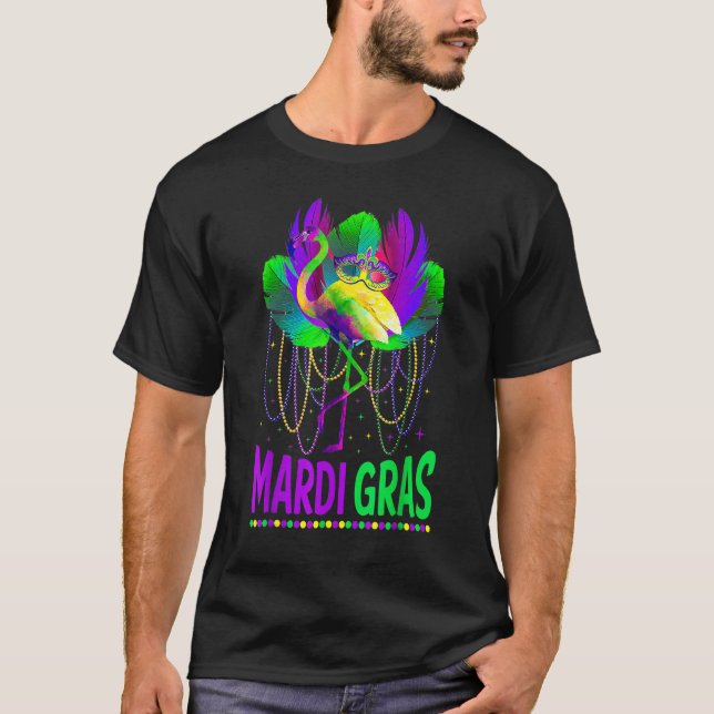 T-shirt Idée de la fête du Carnaval Flamant rose Mardi Gra (Devant)