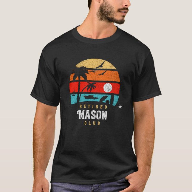 T-shirt Idée de sac de retraite de style rétro Mason retra (Devant)