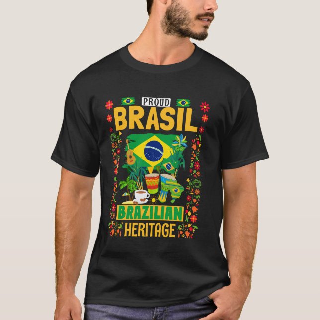 T-shirt Idée de tenue avec le drapeau du Brésil pour les e (Devant)