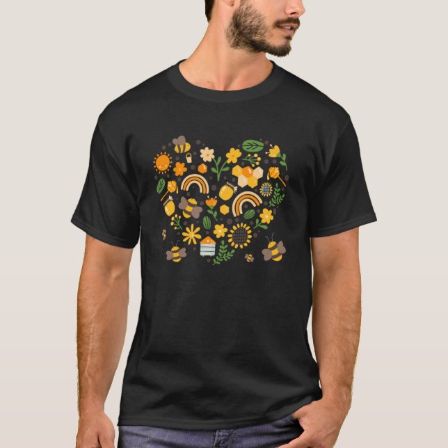 T-shirt Idée De Tenue D'Abeille Pour Les Femmes Avec Fleur (Devant)