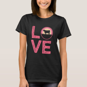 T-shirt Idée de vache de coucher de soleil d'animal de fer