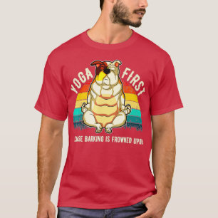 T-shirt Idée de Yoga Bulldog en anglais